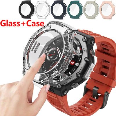 Gehärtetes Glas+Hülle Für Amazfit T REX 3 Displayschutz Hard PC Bumper Schutzhülle für Huami Amazfit T-REX3 Zubehör