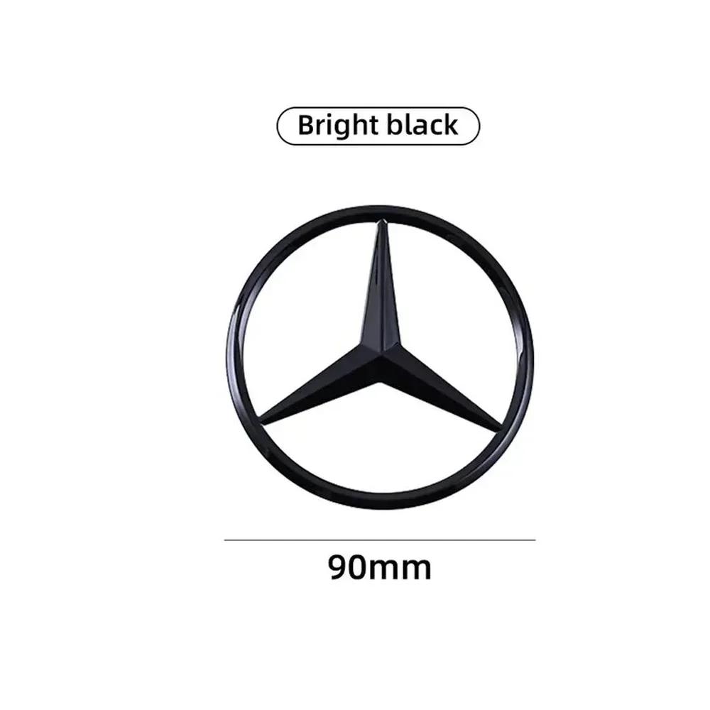 90mm Car Rear Trunk Middle Badge Emblem Sticker Decal Mercedes Benz  AMG W203 W211 W204 W210 W212 Cla W205 W213 CLA CLK CLS ML