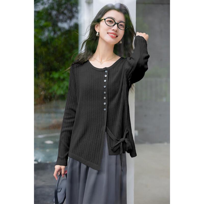 

Women s Tie-Waist Knit Long Sleeve Top One Size