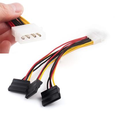 כבל חשמל IDE מולקס 4 פינים ל-1/2/3 x SATA מפצל Y סדרתי ATA מתאם מחבר כבל מאריך כפול לכונן קשיח