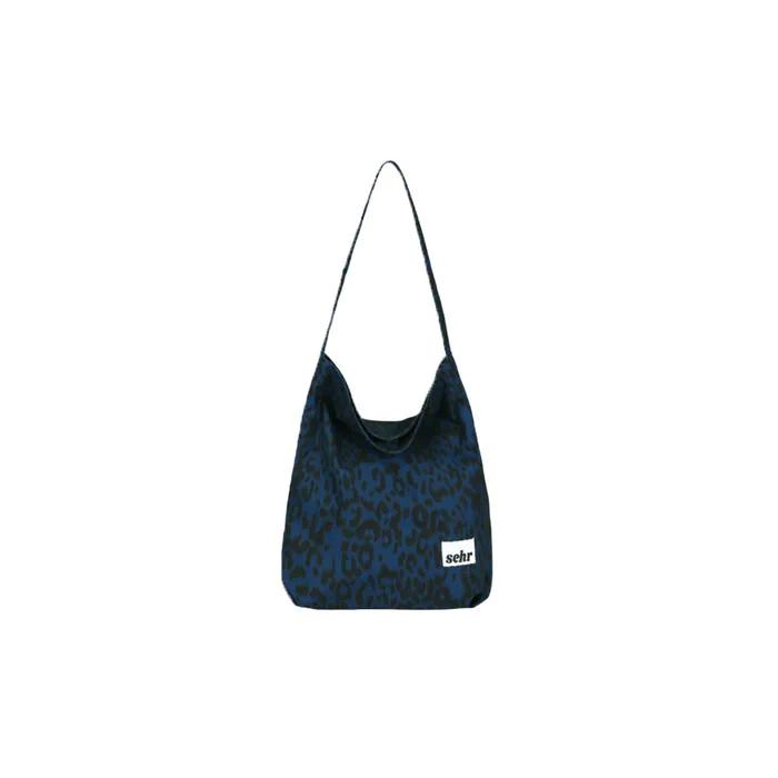 Leopard Bucket Bag (Dark Blue)