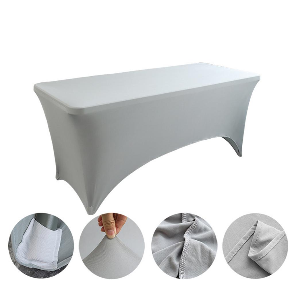 6 Ft Spandex Table Cloth For Rectangle & Folding Table Stretch Fitted Table Cover 6 Ft Wrinkle Resistant For Party