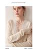 2025 Herbst/Winter Damen V-Ausschnitt Kaschmir Spitzen Strickjacke
