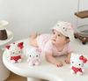 Girls' Spring/Autumn Baby Cat Baseball Cap with Cute Bow, Soft Brim, Sun Hat for Infants and Toddlers, Color Block Design