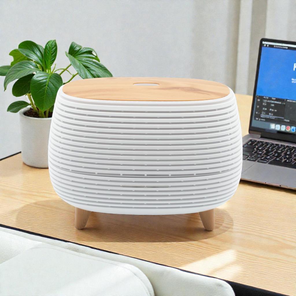 Futuristic Ribbed Aroma Diffuser with Colour-Changing Light