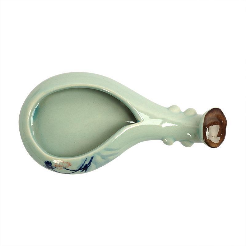 Ceramic Ink Dish with Pen Rest & Water Dish for Students - Multi-functional Tool for Chinese Painting, Calligraphy, and Brush Licking Ink Use.