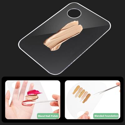 Acrylic Clear Makeup Palette Clear Nail Stamping Plates Polish Gel Mixing Spatula Foundation Eyeshadow
