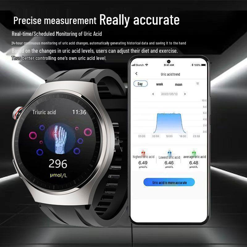 Huaqiangbei GT9 Smartwatch: Multifunctional Bluetooth Sports Watch with Sleep, Heart Rate, and Blood Glucose Monitoring