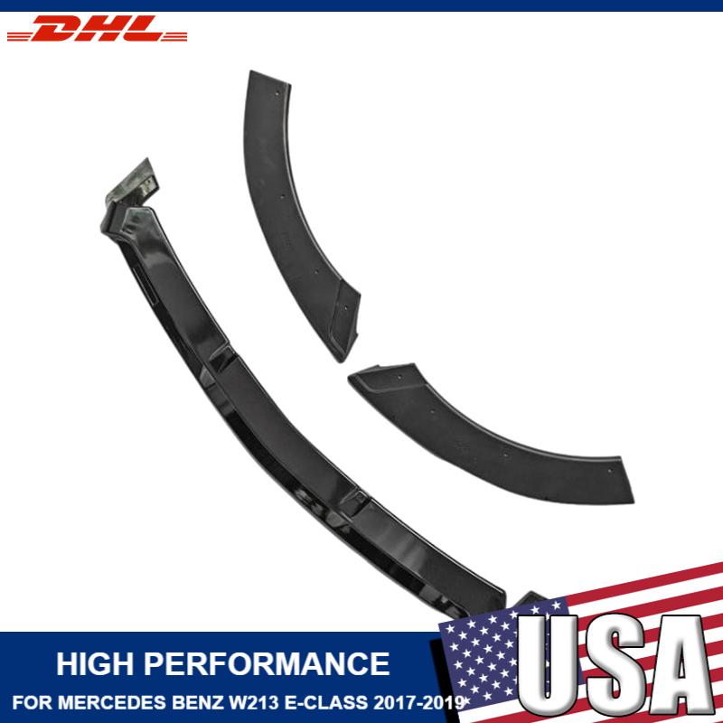 3PC VIP Style Front Bumper Splitter Lip Spoiler FOR MERCEDES BENZ W213 E-CLASS 2017-2019 Car Accessories Auto Parts