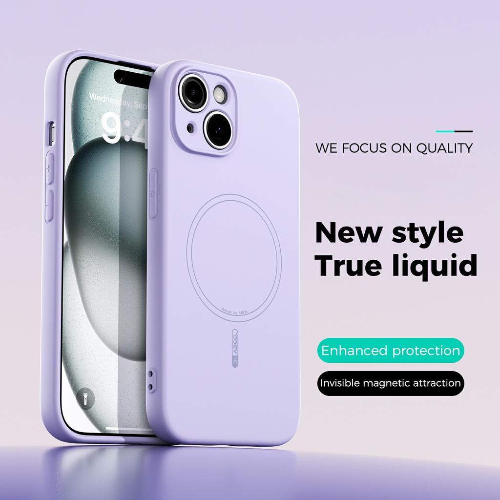 ABEEL For iPhone 14 Case Compatible with MagSafe Skin Touch Liquid Silicone Phone Back Cover