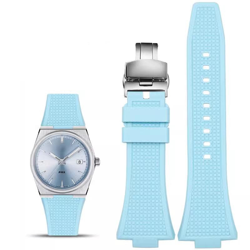 Watchband For Tissot PRX Series Super Player T137.407/T137.410 wristband Butterfly Buckle Men's High quality Watch Strap 26*12mm