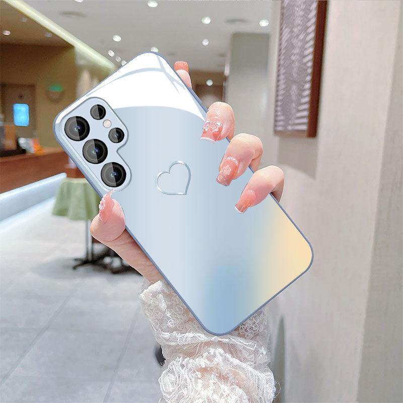 Love Is Suitable for Samsung S24ULTRA Mobile Phone Case S23 Girls S22 Metal A52 Full Inclusive S23FE Glass Case