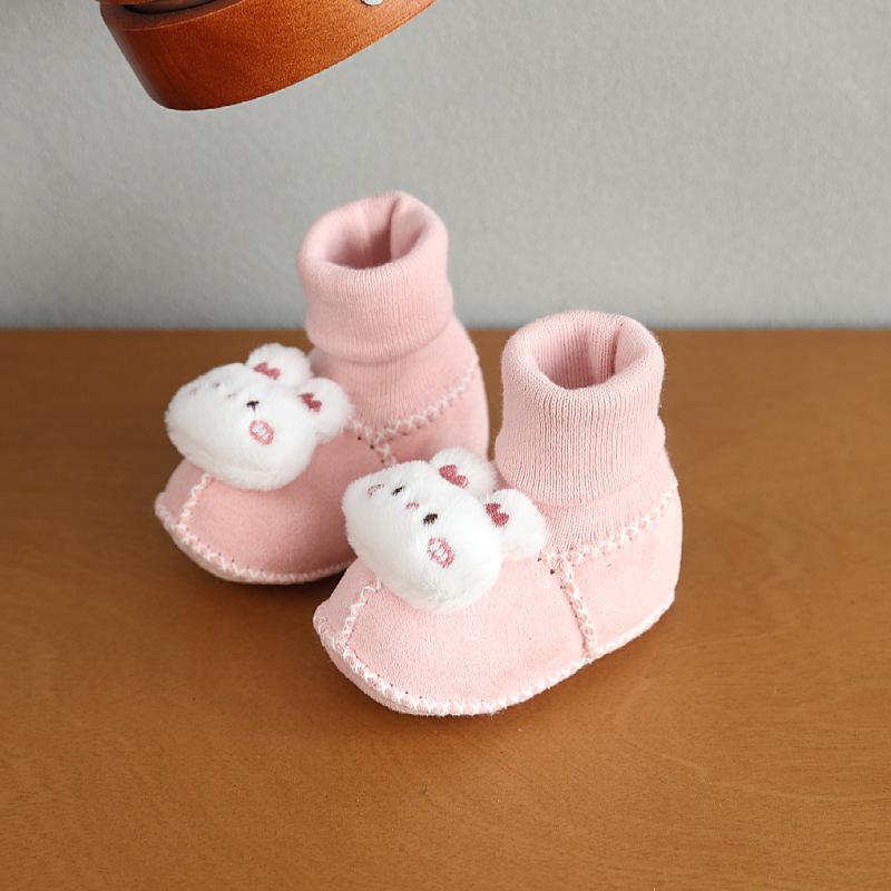 Buty Jesień/Zima dla Niemowląt i Małych Dzieci: Ciepłe, Bawełniane, Antypoślizgowe, Wzór Kreskówkowy, Wiatroszczelne, dla Dzieci w Wieku 0-1 Lat