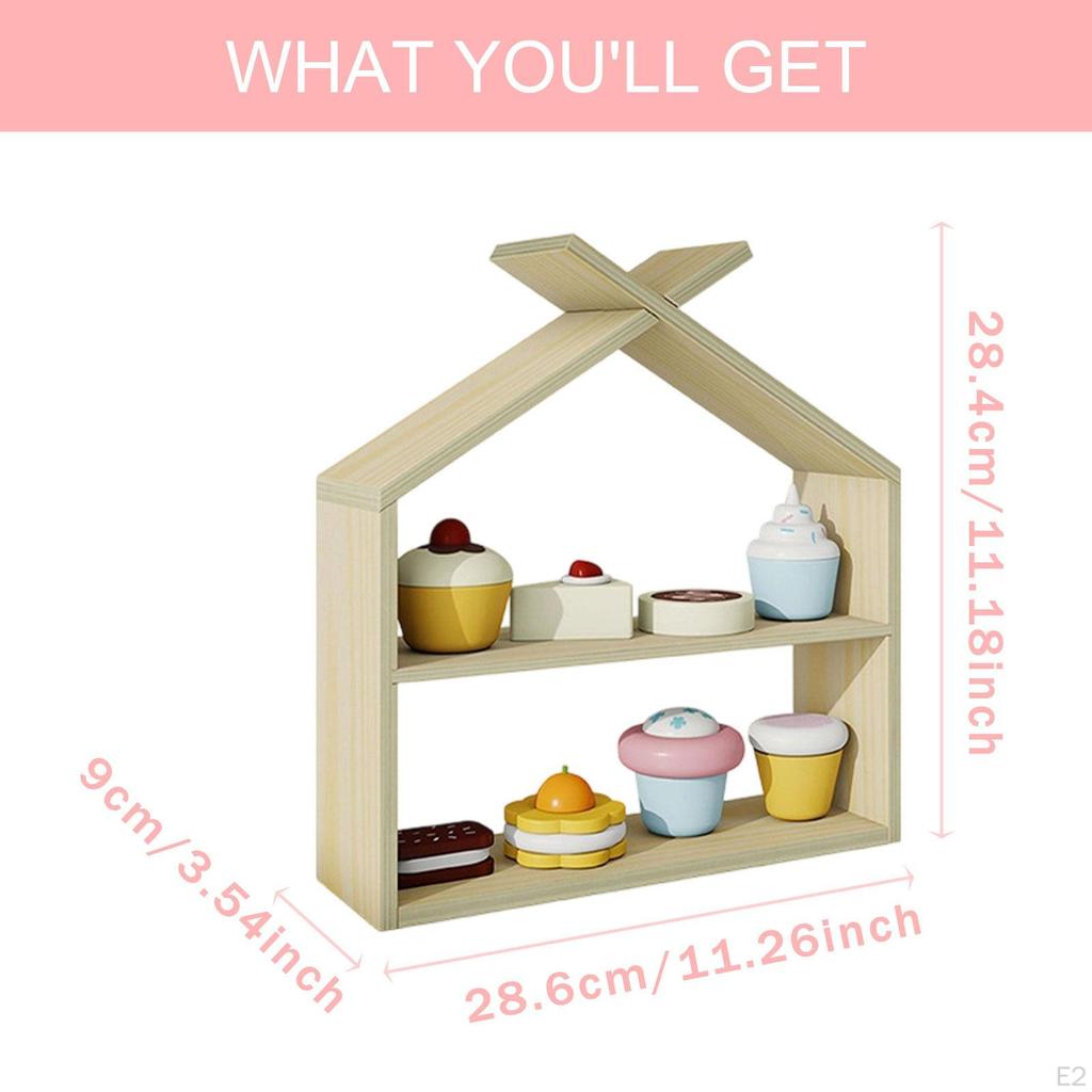 Kitchen Play Foods Toys Early Education Playset Display Shelf Preschool Bread Boys Girls Pre