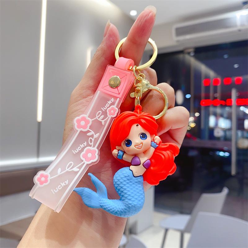 Creative Mermaid Keychain Cute Soft Rubber Doll Pendant Car Bag Doll Machine Small Gift Pendant