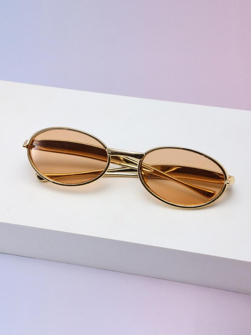 

Narrow Oval Sunglasses Gold and Silver Frame Options Colorful Tinted Lenses Fashion Eyewear for All Genders KJ109