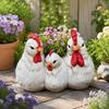 Handicrafts Decoration Chicken Family Flowerpot Funny Farmhouse Style Garden Statue Yard Ornaments Resin Chicken Figurine Lawn