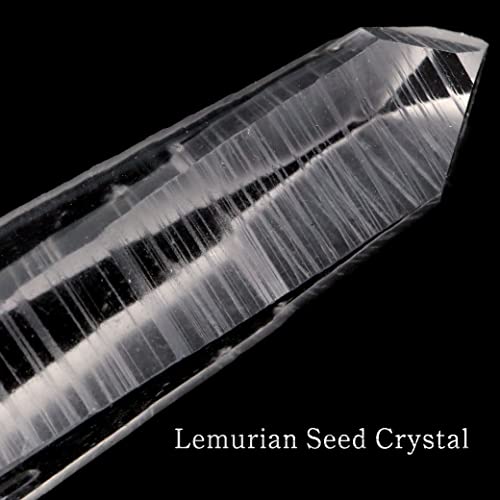 [GOLD STONE] Lemurian Seed Natural Point, Natural Quartz Crystal from Serra De Cabral, Minas Gerais, Brazil, for Purification, 1 Piece