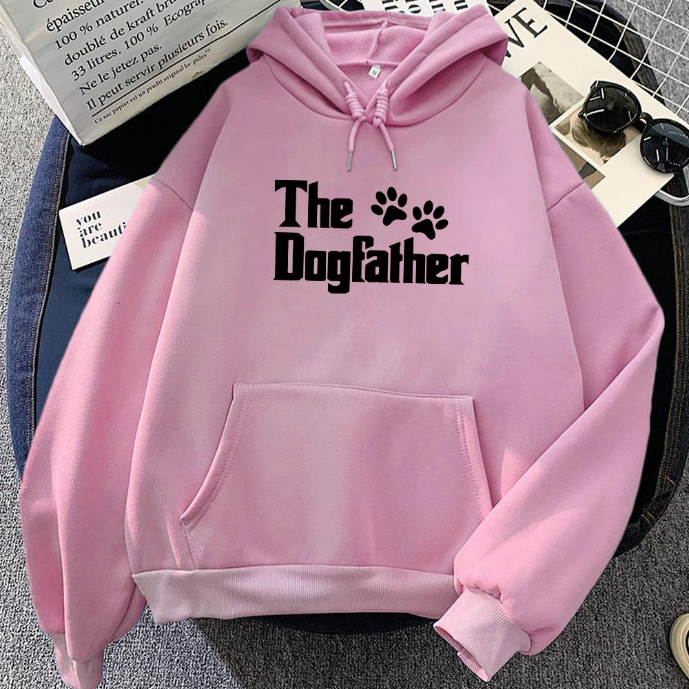 Cartoon The Dogfather Graphic Hoodies Streetwear Winter Long Sleeve Hooded Pullovers Women/Men Clothes Fleece Pocket Sweatshirts