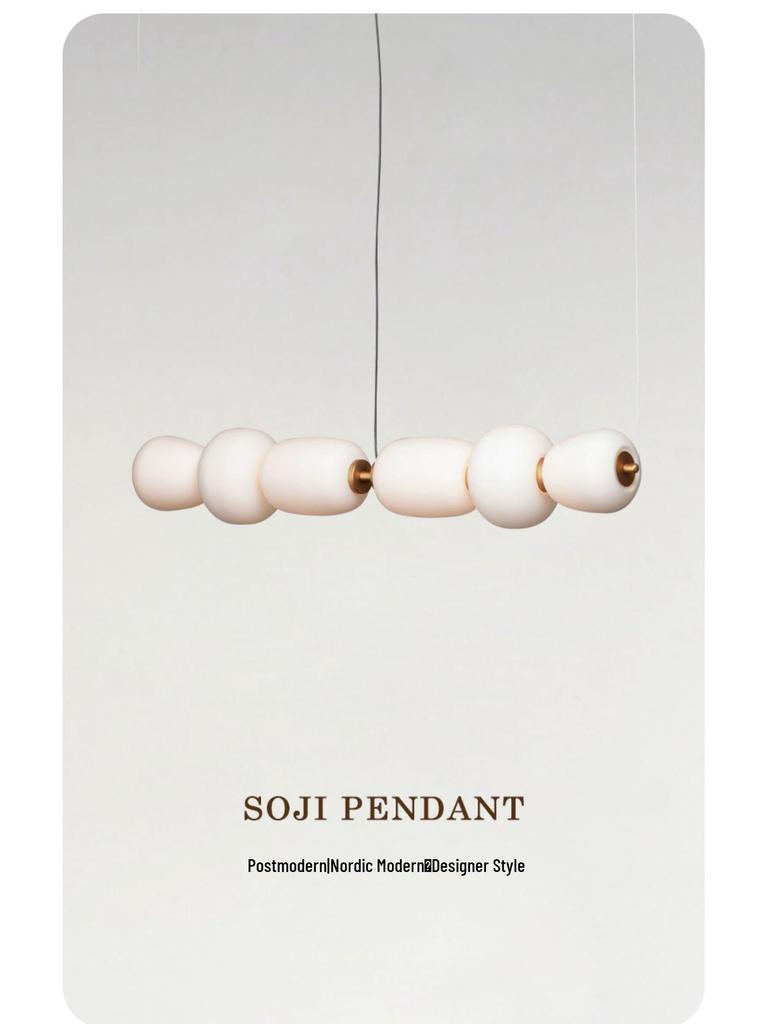 Wabi-Sabi Style Nordic Glass Pendant Light for Japanese Modern Minimalist Decor