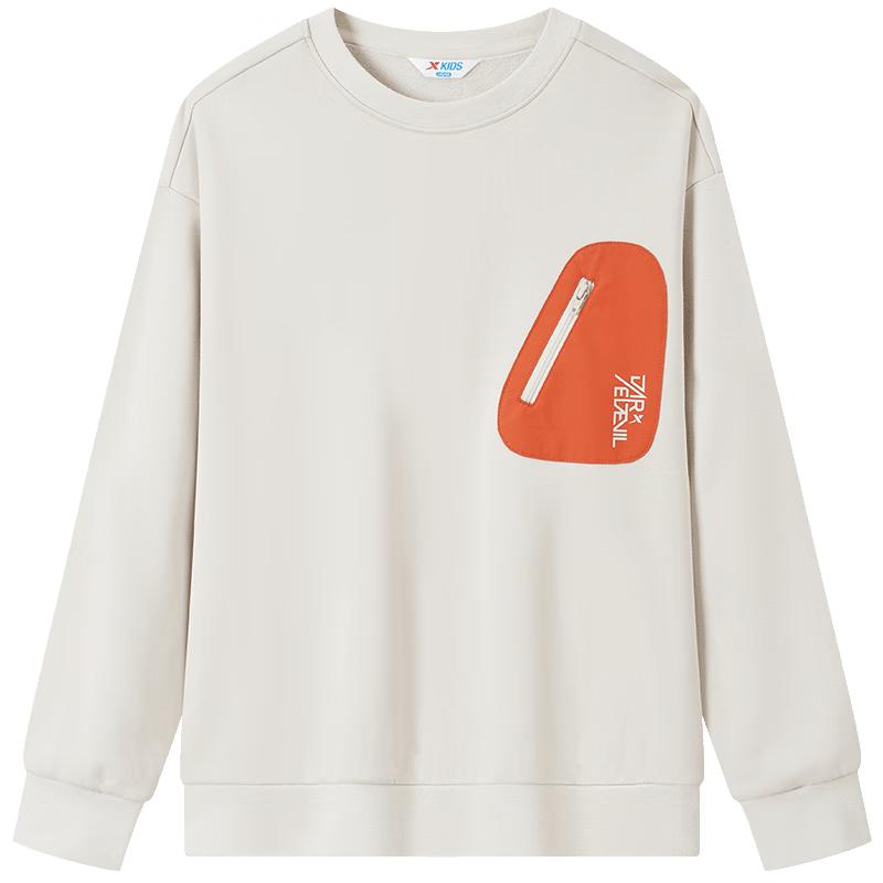 XTEP Kids Color Block Fleece Pullover Sweatshirt 150