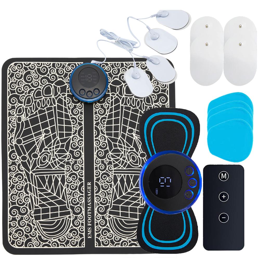 EMS Foot Massager Pad Portable Foldable Massage Mat Pulse Muscle Stimulation Improve Blood Circulation Relief Pain Relax Feet