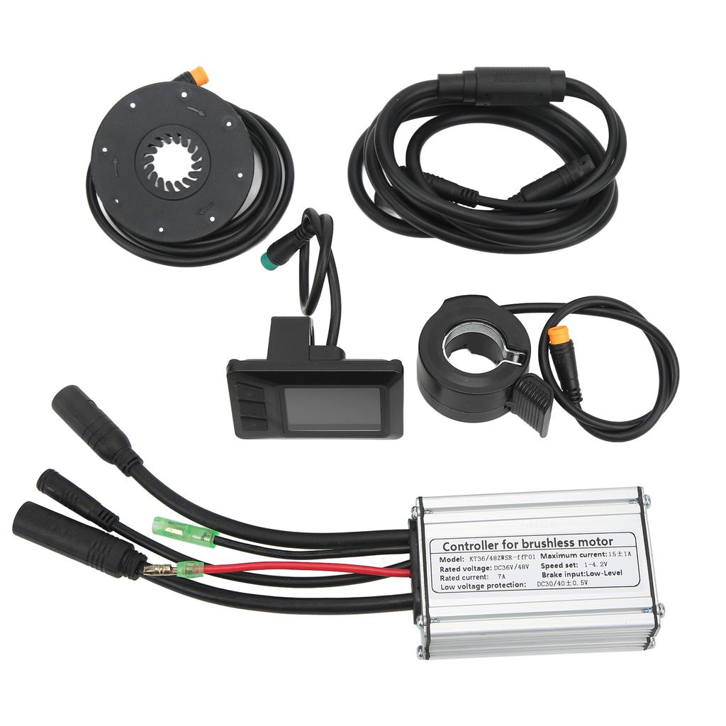 Kontroler silnika roweru elektrycznego 15A Kontroler prędkości 36V 48V z panelem LCD7C Kabel 1 do 2 W pełni