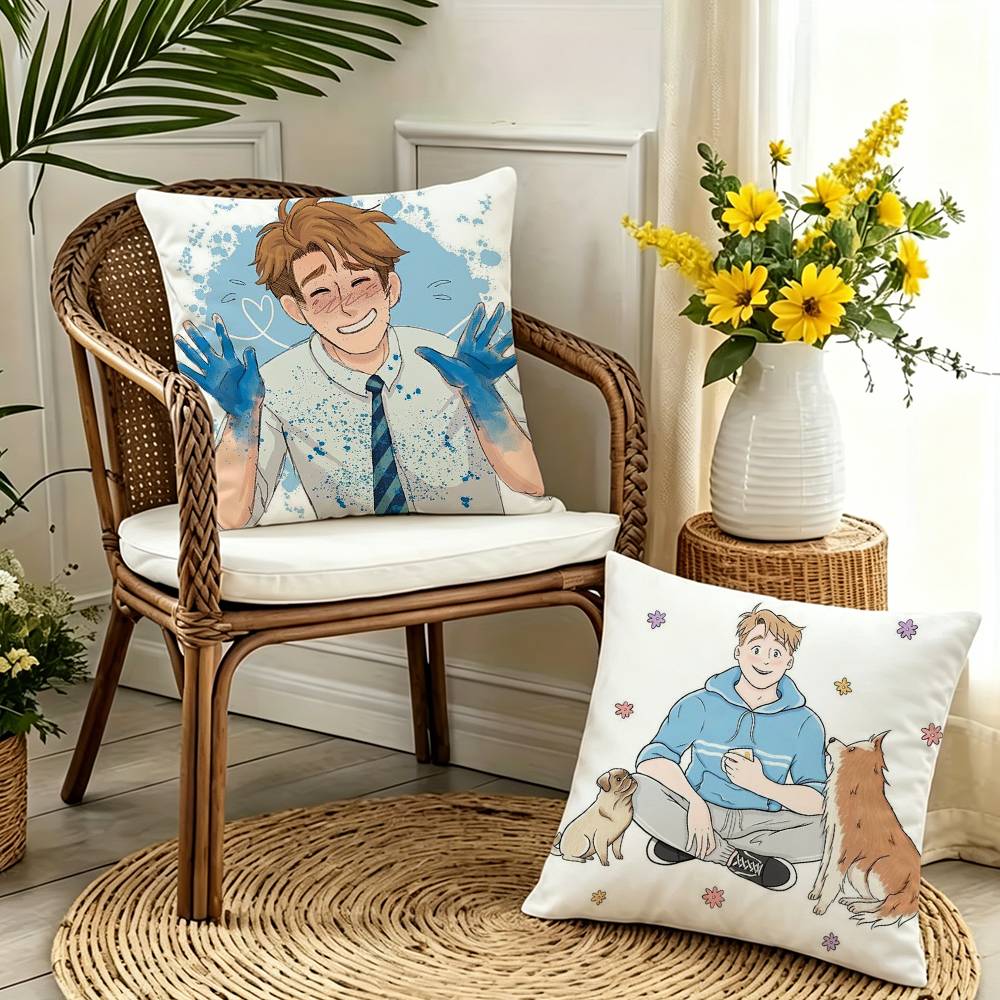 Tinika Chen Unisex H-Heartstoppers-Nick & Charlie Pillow Case Pattern Printed Pillowcase For Living Room Sofa Cushion Cover