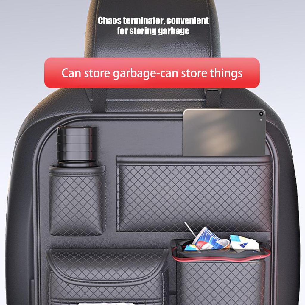 Backseat Storage Organizer For Car Seat Back Storage Pockets Car Organizer Space-Saving Pouch Adjustable Design For Water Bottle