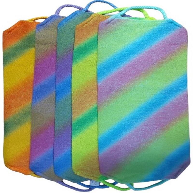 Rainbow Shower Towel 5p, Back Scrub, Bamboo Towel