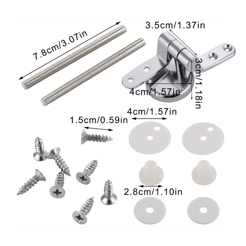 Toilet Seats Hinge Zincs Alloy Tightening Toilet Lid Hinge Bathroom Hardware Toilet Replacement Part Easy To Install