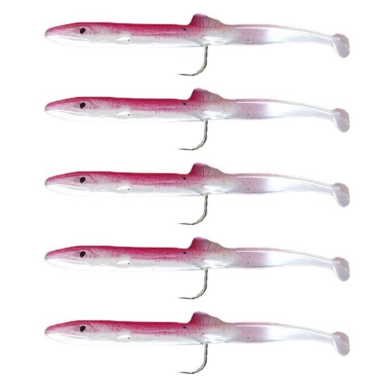 

5 шт./уп. 12 см/4,2 г ПВХ рыболовная приманка Легкая ударопрочная искусственная приманка-угорь для морской рыбалки розовый