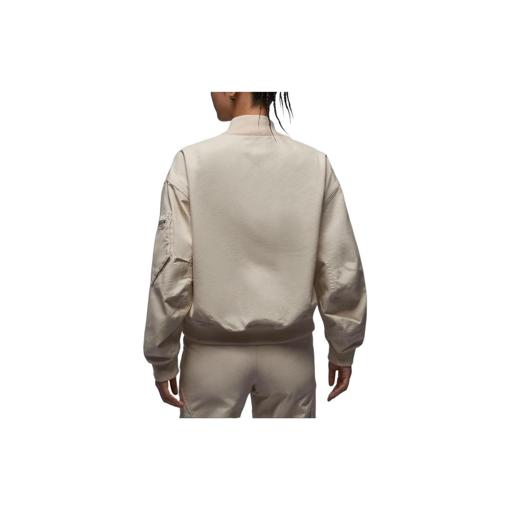 Jordan Renegade Tkana Wygodna Codzienna Sportowa Kurtka z Zamkiem na Ramię z Długim Rękawem Kobiety kurtki Legendarny-Jasnobrązowy FV7147-203