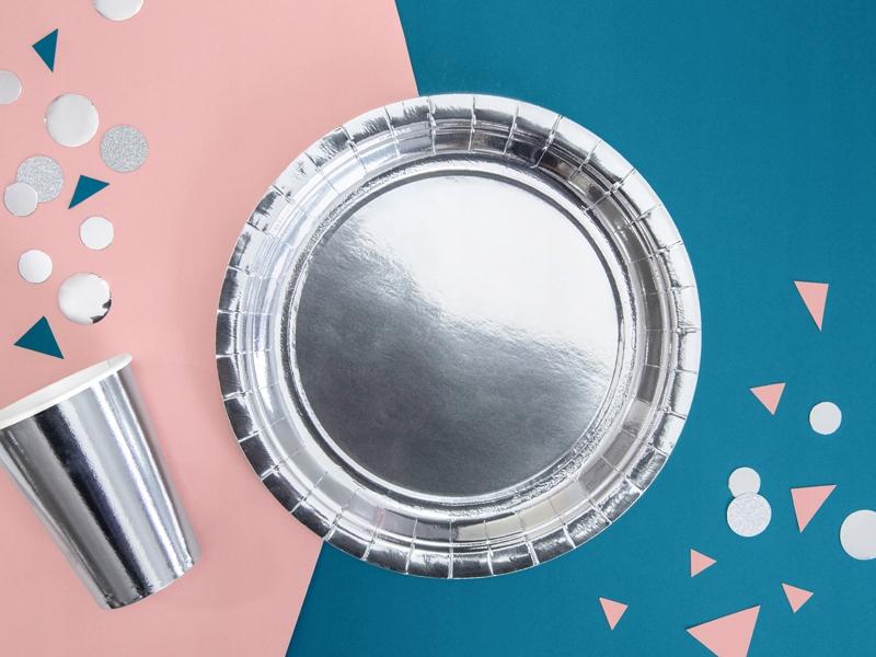 Paper Cups, Silver, 220ml, 6 Pcs