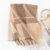 Plaid Scarf for Women 100% Wool Shawl All-Match Tassel Warm Comfortable Luxury Clothes New Fashion Autumn Winter Scarves