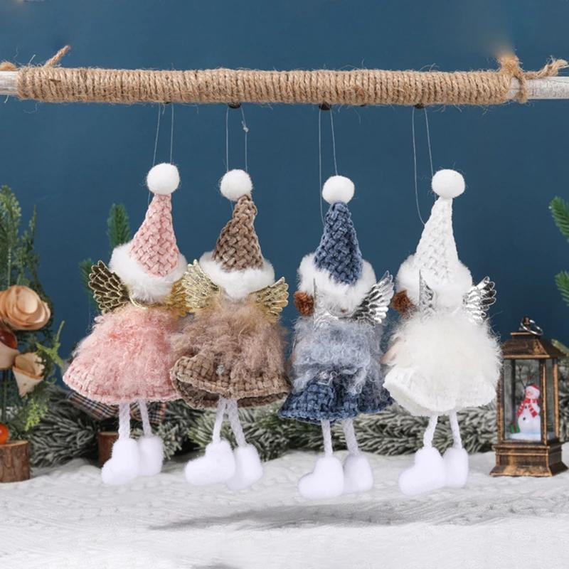 New Christmas Angel Doll Pendant Angel Christmas Tree Pendant Plush Hanging Decoration Charms New Year Gifts Christmas Supplies