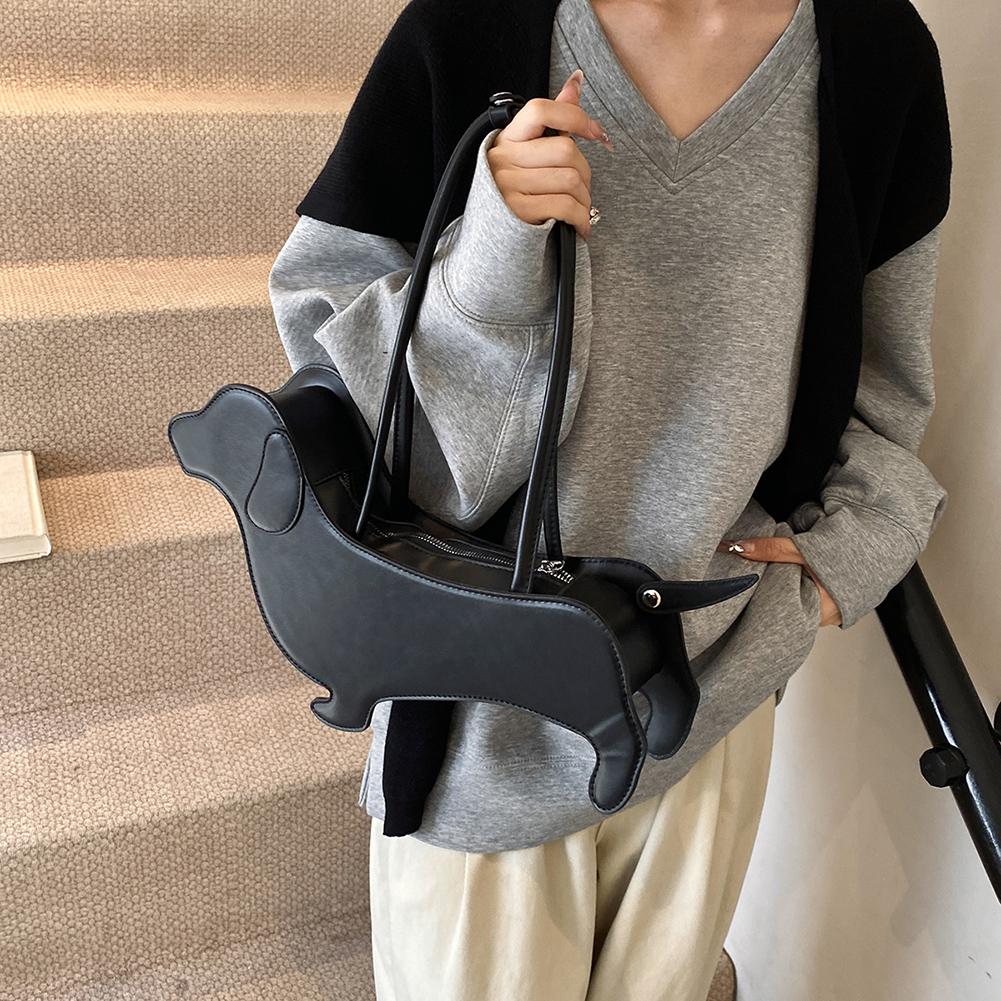 Funny Handbag Sausage Dog Shaped Shoulder PU Leather Unique Novelty Clutch Bag Cute Evening Party Bag Japanese Style Kawaii Bag