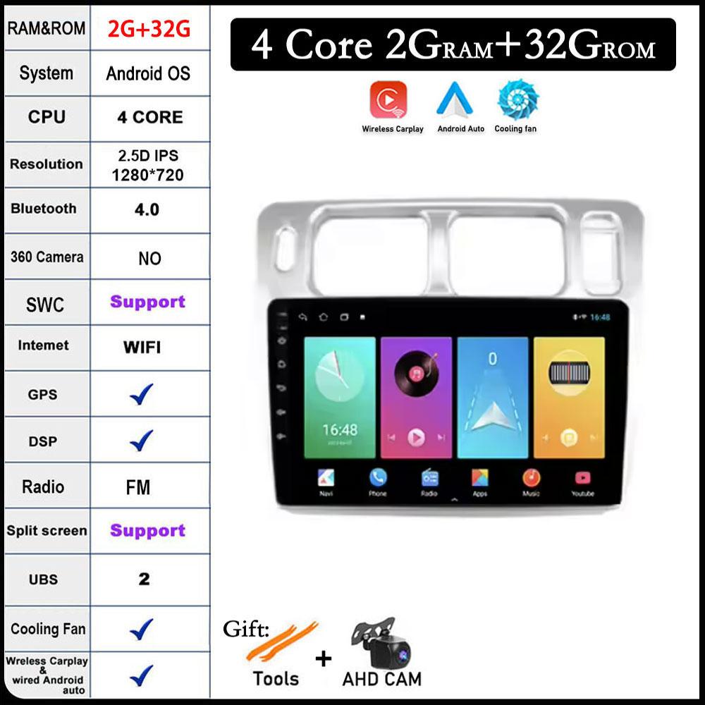 Car Radio For Mitsubishi Pajero iO 1998 - 2007 Android 14 4G+WIFI Android Auto Carplay GPS Navigation Player