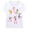 Kids Girls Cartoon Princess KATSEYE Print Short Sleeves T-Shirt Skirt Bag Set