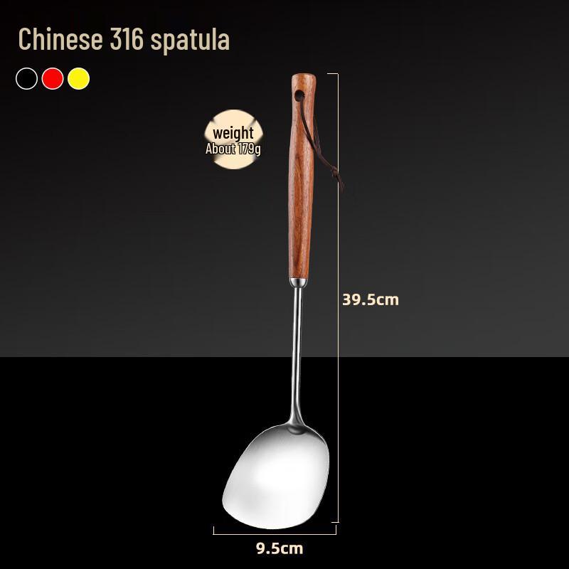 ZISIZ 316 Stainless Steel Chinese Wok Ladle
