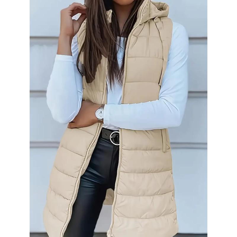 Women Down Vest Women's Puffer Vest Casual Zip Up Quilted Padded Vest Hooded Sleeveless Jacket Winter Warm Outerwear