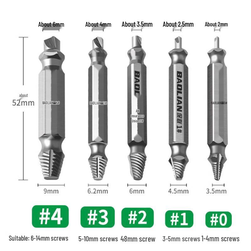 Rusty Screw & Wire Extractor - Reverse Thread Cone for Broken Head Removal
