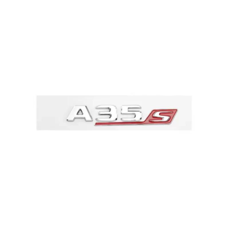 3d ABS red and black S logo A35S A45S letter badge sticker is suitable for Mercedes-Benz A45S AMG W176 W177 automotive supplies.
