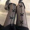 Lolita Girls Bowknot Hollow Out Pantyhose for Women Sexy Thin Sweet Lace Tights Anime Socks Black White Fishnet Silk Stockings
