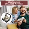 Uxcell 3-Slot Watch Storage Box with Glass Cover, Men's Watch Box, Removable Watch Pillow, Wooden Watch Box, BlackBeige