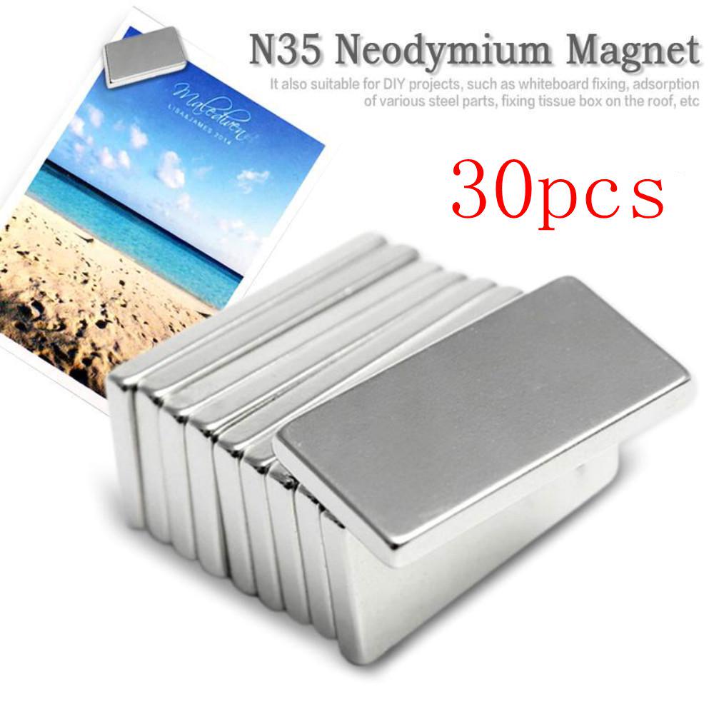 

30pcs 20 * 10 * 2 мм прямоугольный блок редкой земли неодимового постоянного мощный магнит N52