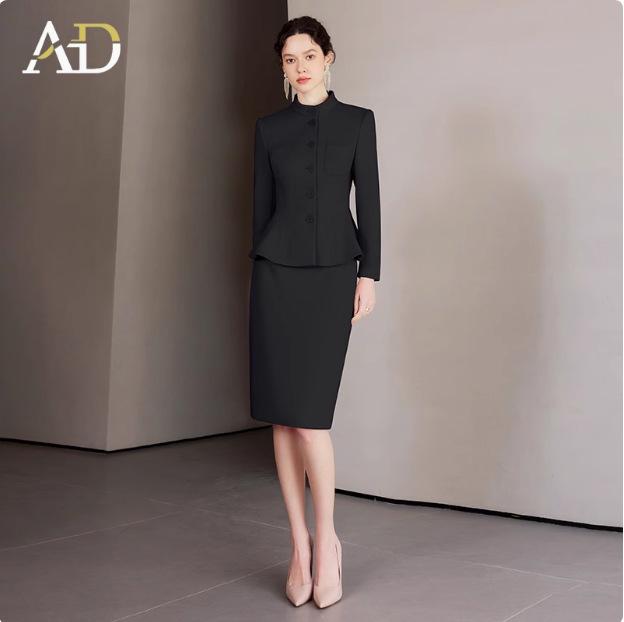 AD Winter Damen High-End Pink Wollmischung Blazer & Hosen Set - Elegantes Professionelles Outfit