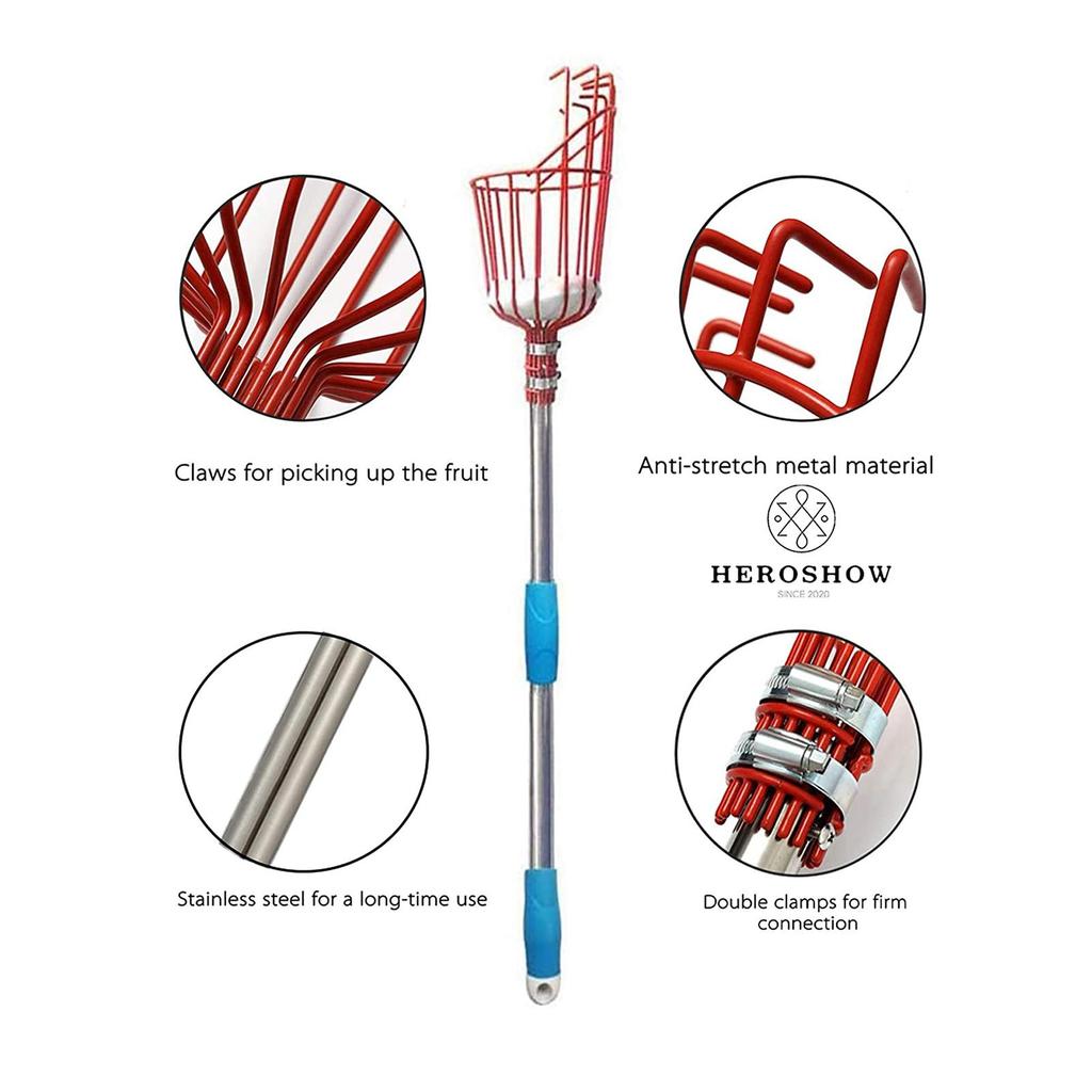 Detachable Fruit Picker for Geeting with Foam Pad Grabber Apples Pear Picking Farm