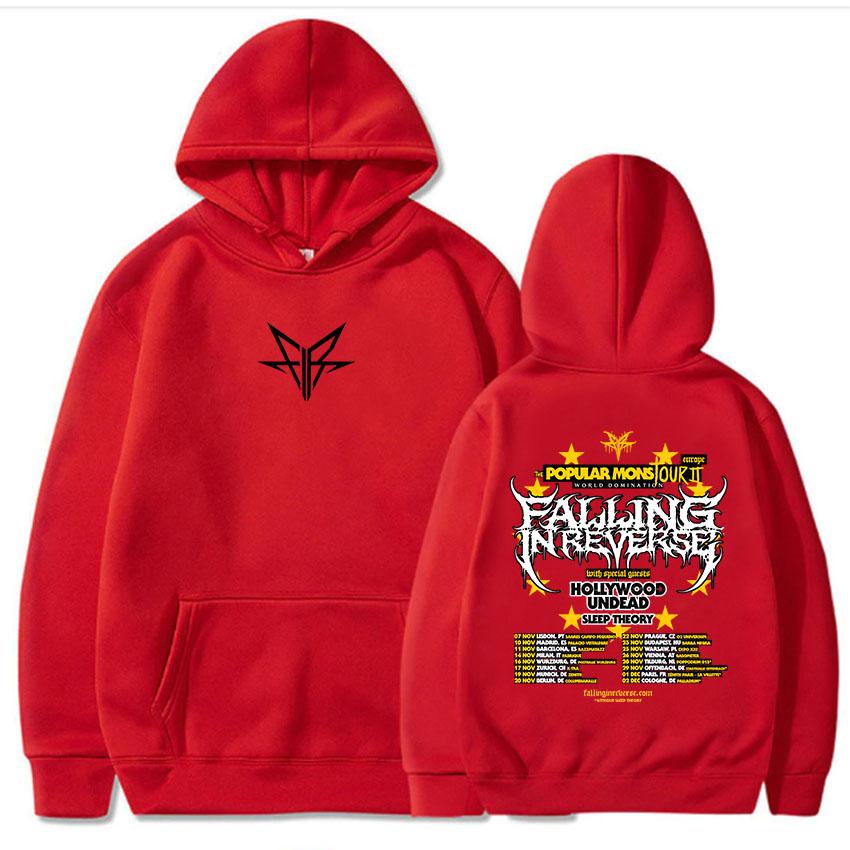 The Popular Mons Tour Clothing Falling In Reverse Band Graphic Hoodies Men/Women Hip Hop Winter Sudaderas Heavy Mental Pullovers