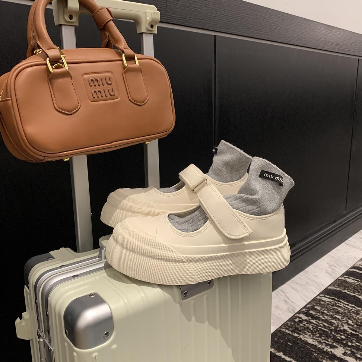 

Версия из овчины~ Рут большая голова липучка платформа маффин туфли Мэри Джейн женская повседневная обувь 40